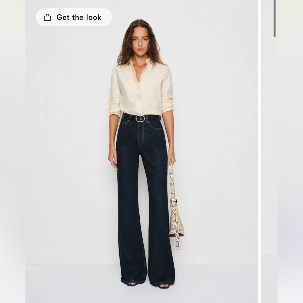 Reformation Cary High Rise Slouchy Wide Leg Jeans in Ondine